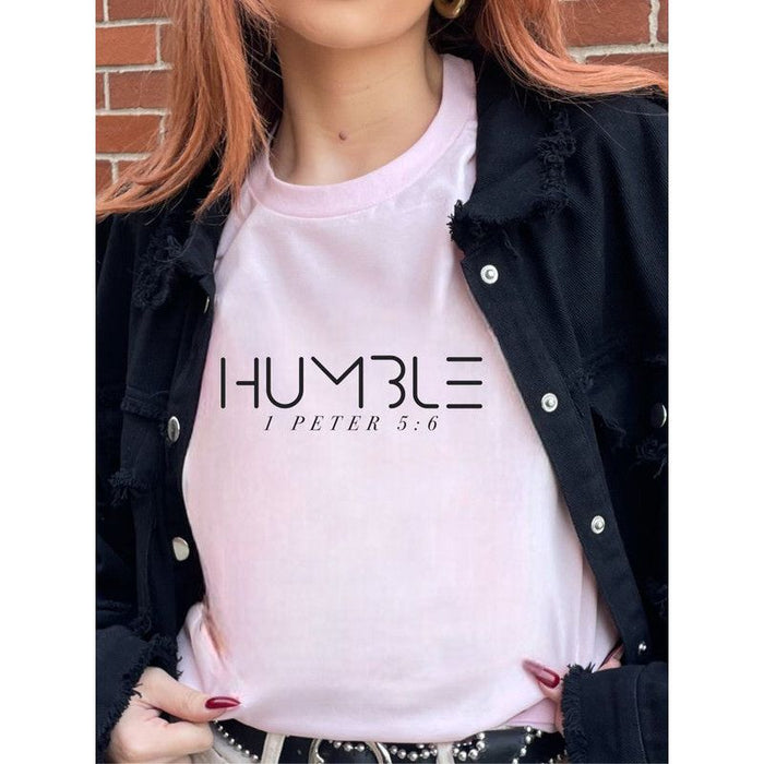 Humble 1 Peter 5:6  Short Sleeve Crew Neck Tee