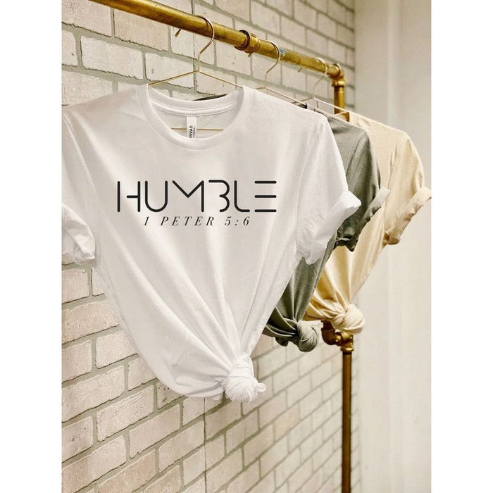 Humble 1 Peter 5:6  Short Sleeve Crew Neck Tee