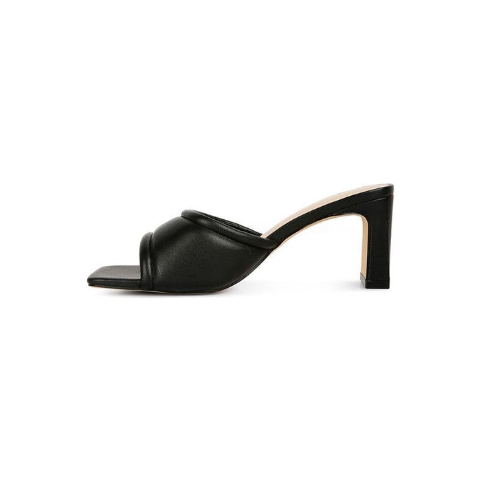 Celine Quilted Italian Block Heel Sandals