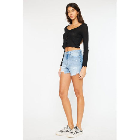 High Rise Denim Shorts