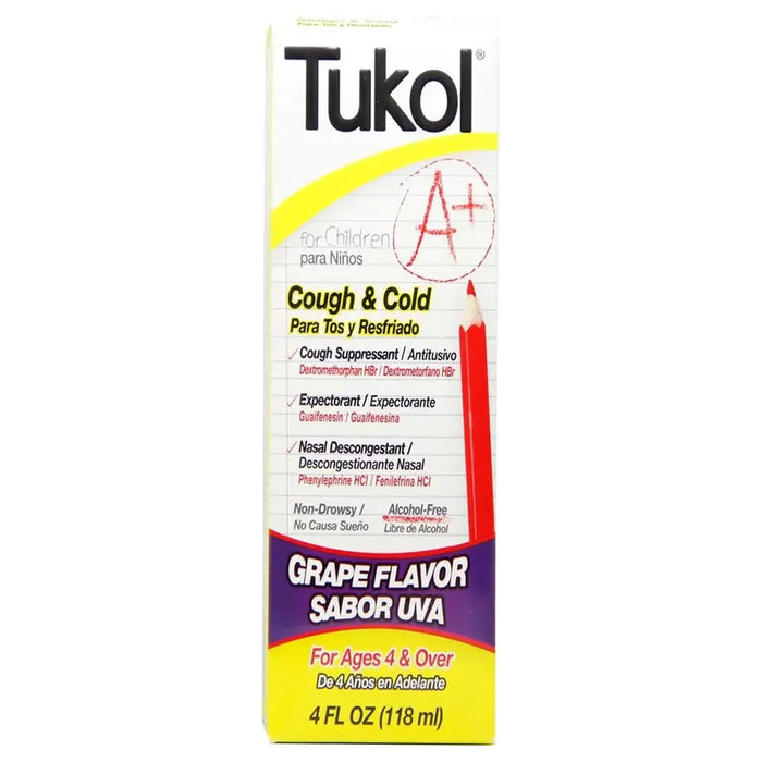 ! Tukol 4+ Childrens Cough & Congestion Grape 4 oz - Case - 3 Units