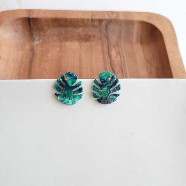 Monstera Leaf Studs