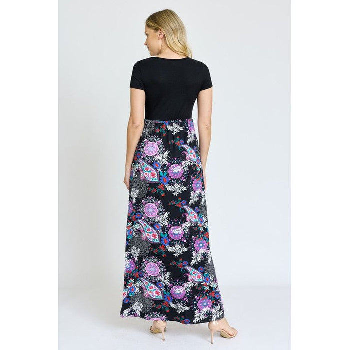 Short Sleeve Floral Maxi Dress