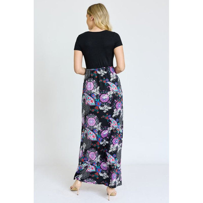 Short Sleeve Floral Maxi Dress