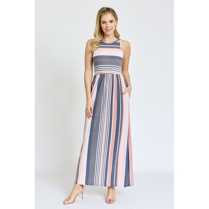 Vintage Stripe Maxi Dress