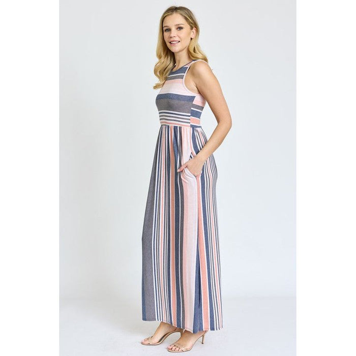 Vintage Stripe Maxi Dress