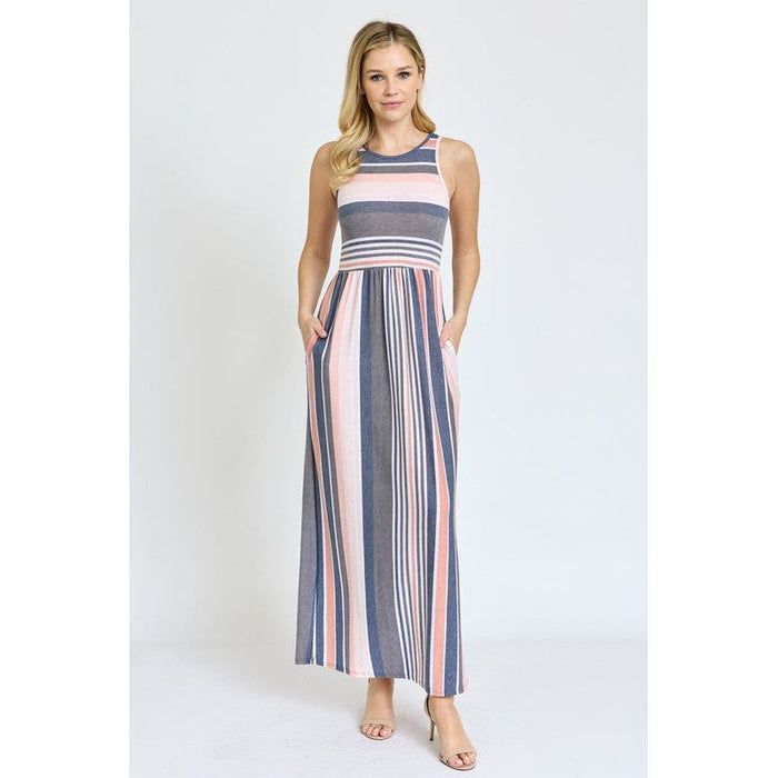 Vintage Stripe Maxi Dress