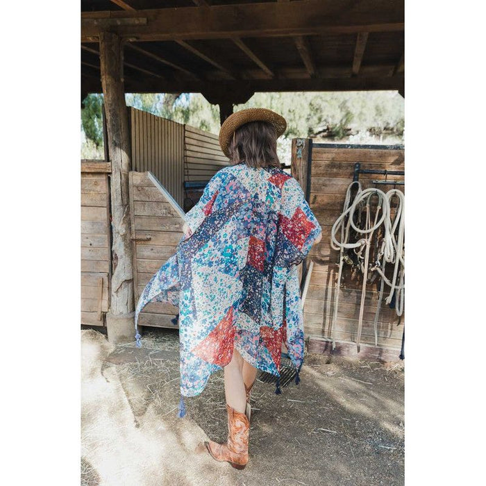 Allover Floral Print Kimono