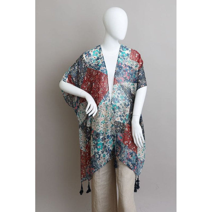 Allover Floral Print Kimono