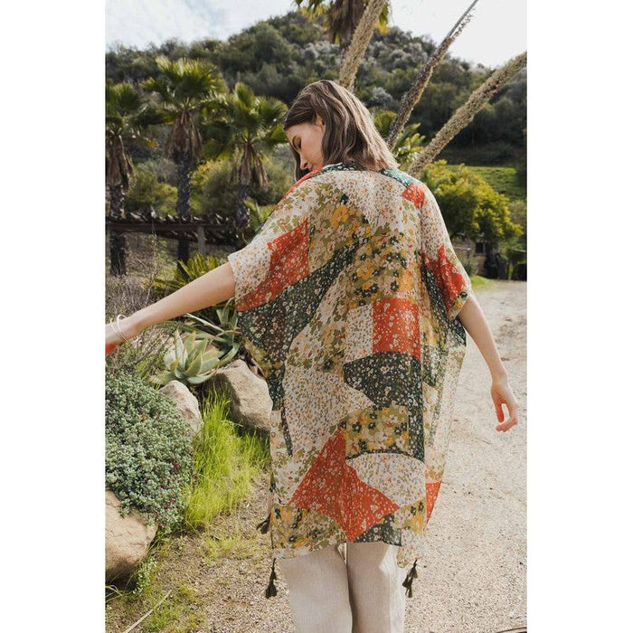 Allover Floral Print Kimono