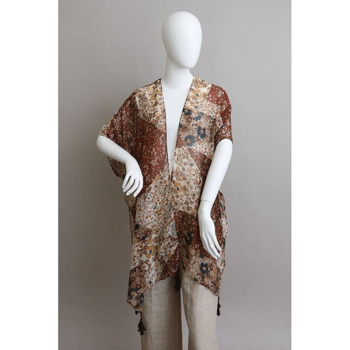 Allover Floral Print Kimono