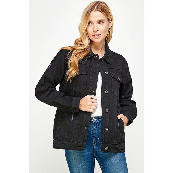 Women's Denim  Jacket with Fleece Hoodies