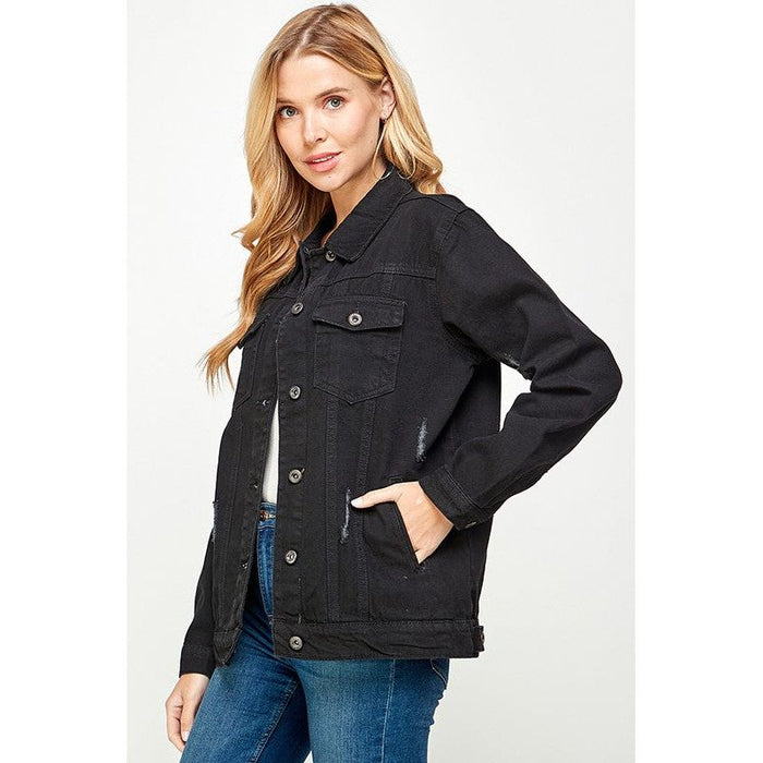 Women's Denim  Jacket with Fleece Hoodies