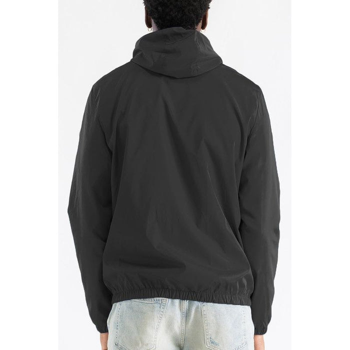 SOLID HOODED LIGHTWEIGHT WINDBREAKER JACKET