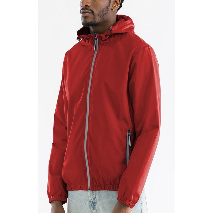 SOLID HOODED LIGHTWEIGHT WINDBREAKER JACKET