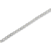 Bids.com .925 Sterling Silver 1.0 Cttw Diamond Miracle-Set Square Milgrain 7" Link Tennis Bracelet (I-J Color, I3 Clarity) Bracelets
