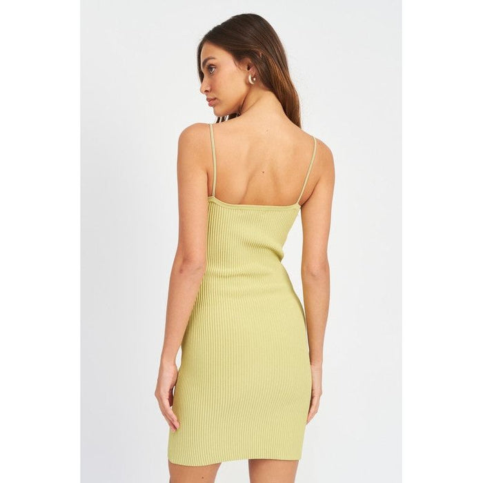 Mini Dress With Rat Tail Elastic Strap