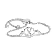 Bids.com .925 Sterling Silver Diamond Accent Ribbon and Circle Bolo Adjustable Bracelet Bracelets