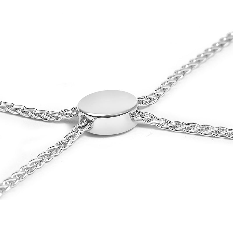 Bids.com .925 Sterling Silver Diamond Accent Ribbon and Circle Bolo Adjustable Bracelet Bracelets