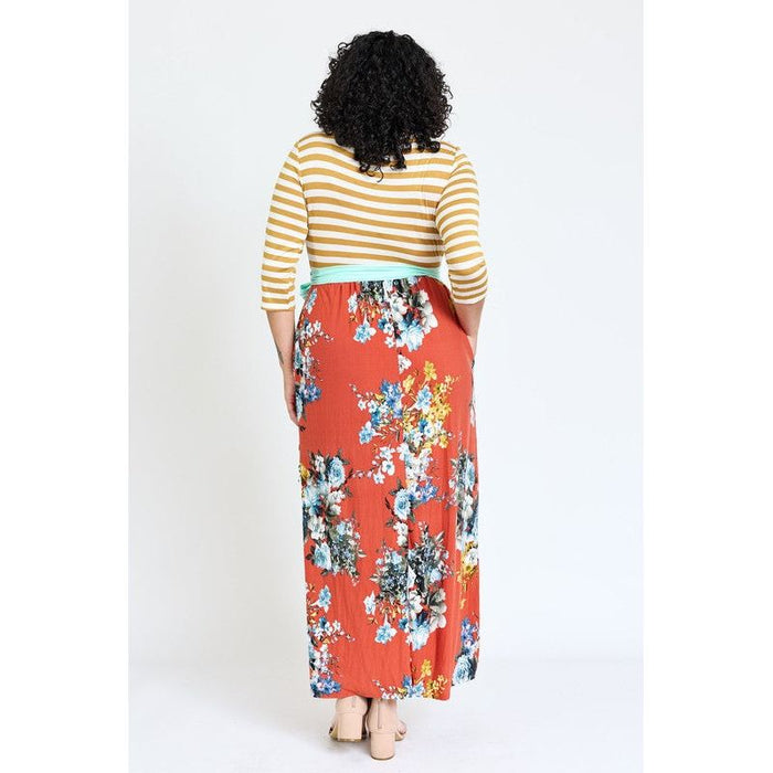 Mustard Stripe Sash Dress