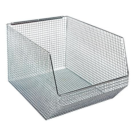 Quantum Storage Systems Quantum Storage Systems QMB560C 5-Pack Wire Mesh Stack And Hang Bins 18-1/2 X 11 X 10-1/8 Chrome Storage & Organization