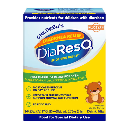 DiaResQ DiaResQ Children's Soothing Diarrhea Relief Drink Mix Packets Vanilla Flavor Health & Beauty
