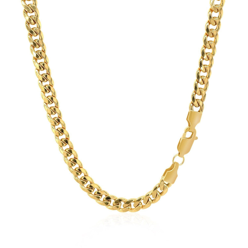 Bids.com 10k Yellow Gold Miami Cuban Semi Solid Chain (4.50 mm) Necklaces