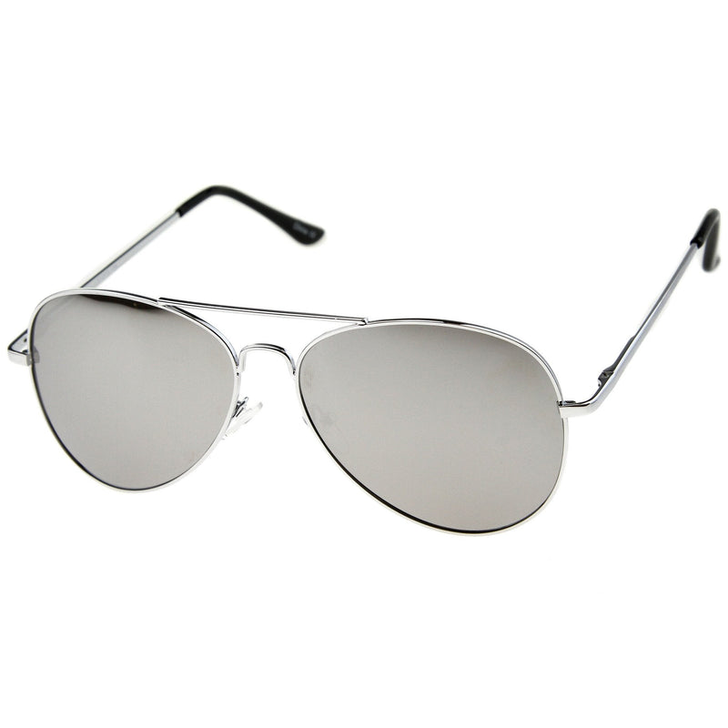 zeroUV Premium Military Mirrored Lens Metal Aviator Sunglasses 1375 58mm Sunglasses