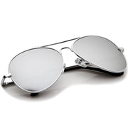 zeroUV Premium Military Mirrored Lens Metal Aviator Sunglasses 1375 58mm Sunglasses