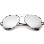 zeroUV Premium Military Mirrored Lens Metal Aviator Sunglasses 1375 58mm Sunglasses