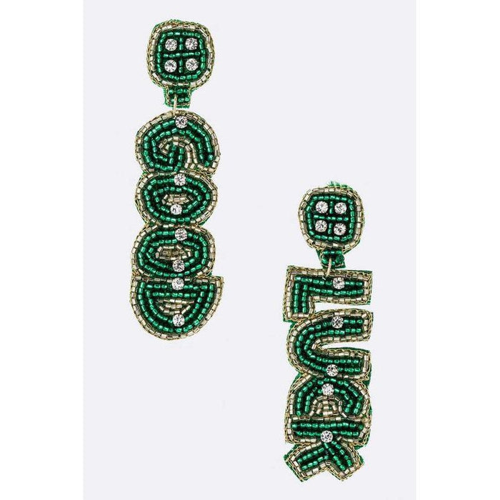 Lucky Beaded Saint Patricks Day Earrings