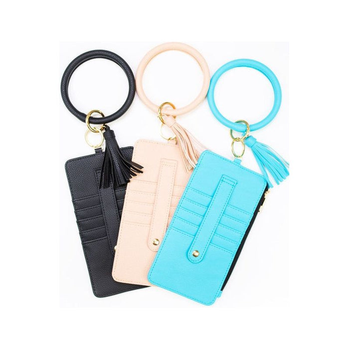 Key Ring Bangle with CC Wallet Zipper Pocket