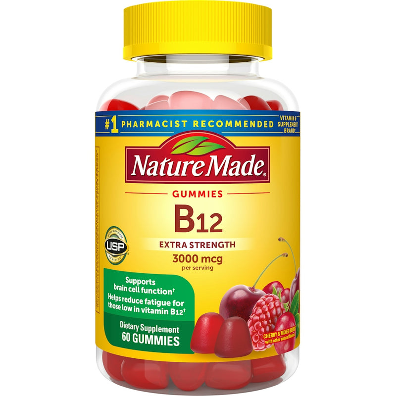 Nature Made Nature Made Vitamin B12, Cherry & Mixed Berry, Extra Strength, 3000 Mcg, Gummies Vitamins & Supplements