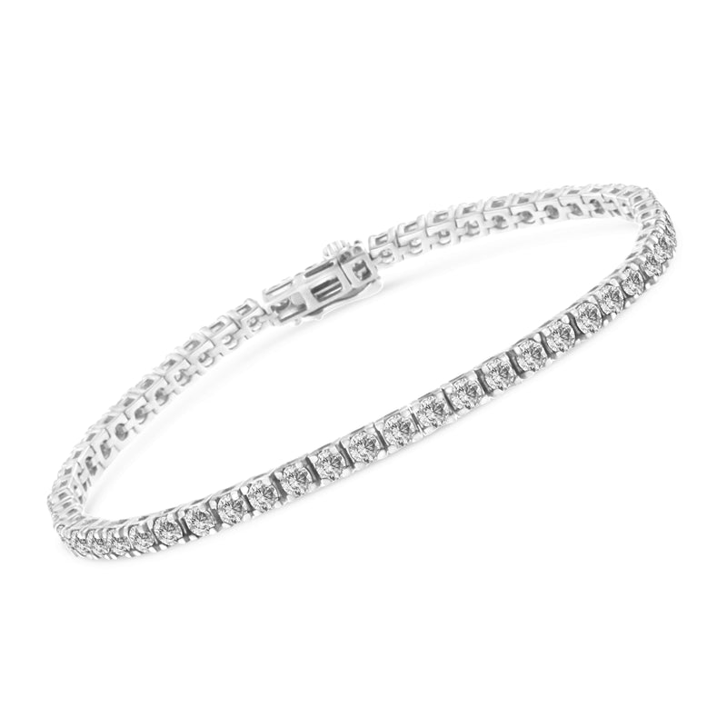 Bids.com 14K White Gold 5.00 Cttw Prong Set Lab Grown Round Diamond Classic Tennis Bracelet (F-G Color, VS2-SI1 Clarity) - 7.25" Bracelets