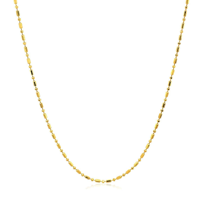 Bids.com 14k Yellow Gold Diamond-Cut Bead Chain 1.0mm Necklaces