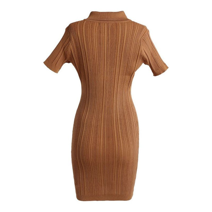 Collared Bodycon Sweater Dress