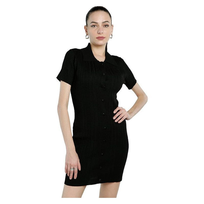 Collared Bodycon Sweater Dress