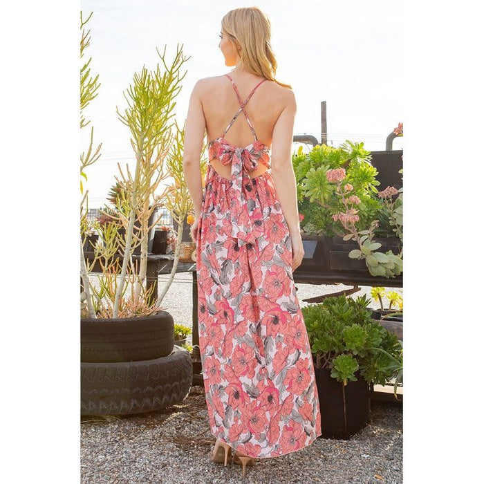 Tie Back Floral Dress