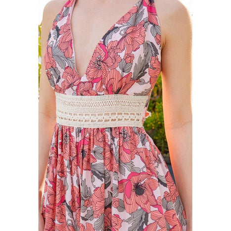 Tie Back Floral Dress