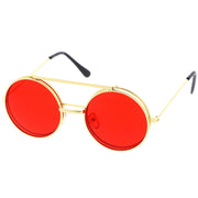 zeroUV Steampunk Vintage Circle Round Flip Up Vintage Sunglasses 8793 Sunglasses