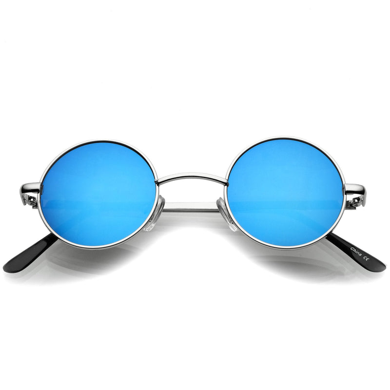 zeroUV Retro Lennon Style Round Circle Metal Mirror Lens Sunglasses 1408 Sunglasses