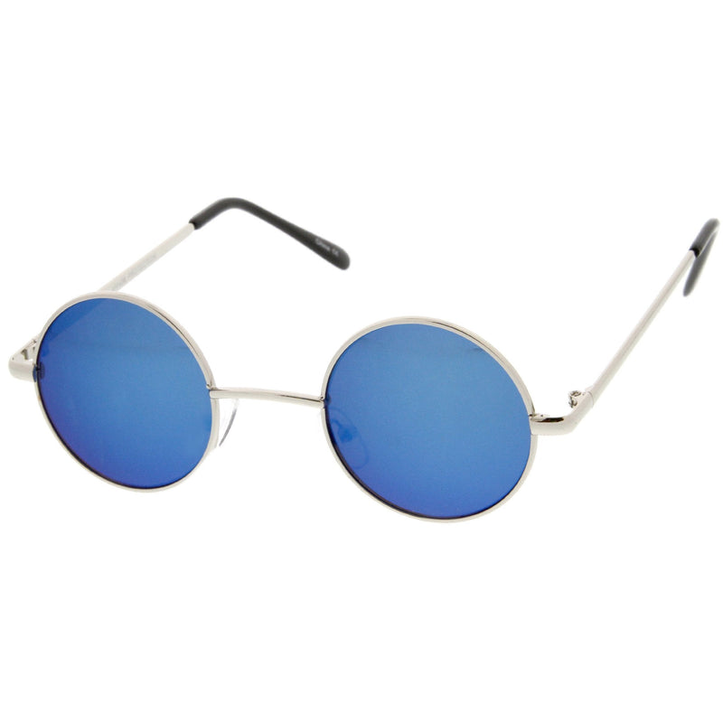 zeroUV Retro Lennon Style Round Circle Metal Mirror Lens Sunglasses 1408 Sunglasses