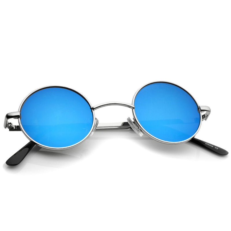 zeroUV Retro Lennon Style Round Circle Metal Mirror Lens Sunglasses 1408 Sunglasses