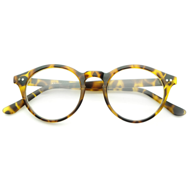 zeroUV Vintage European Clear Lens Small Round Glasses 8403 Glasses