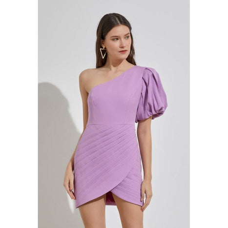 One Shoulder Ruffle Mini Dress