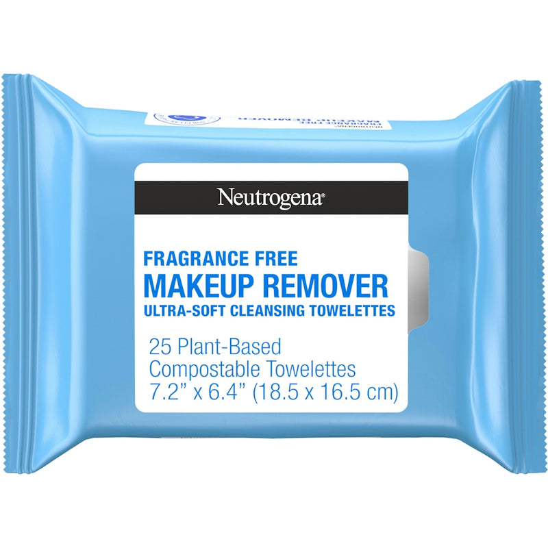 Neutrogena Neutrogena Fragrance-Free Makeup Remover Face Wipes, Daily Facial Cleansing Towelettes For Waterproof Makeup, Dirt & Oil, Gentle, Alcohol- & Fragrance Free, 100% Plant-Based Fibers Makeup Removers