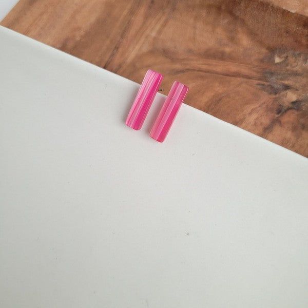 Bella Bar Studs - Rose Pink