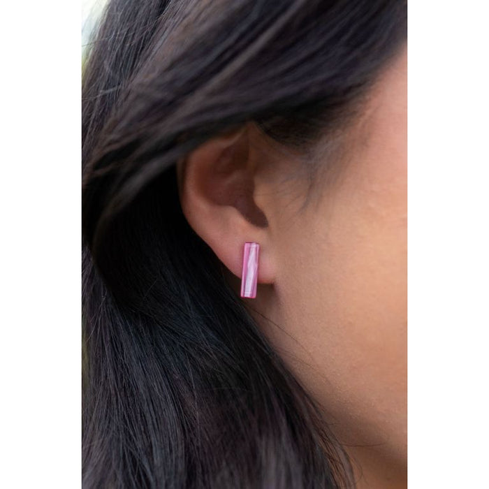 Bella Bar Studs - Rose Pink