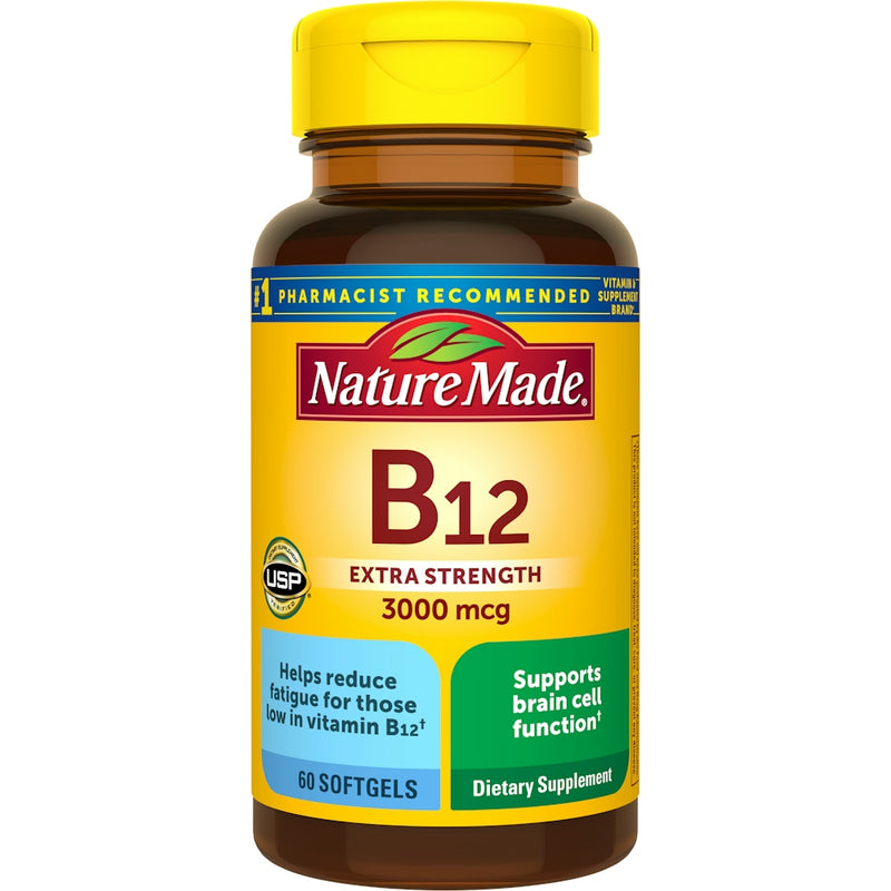 Nature Made Nature Made Extra Strength Vitamin B12 3000 Mcg Energy Metabolism Support Softgels - 60ct Vitamins & Supplements