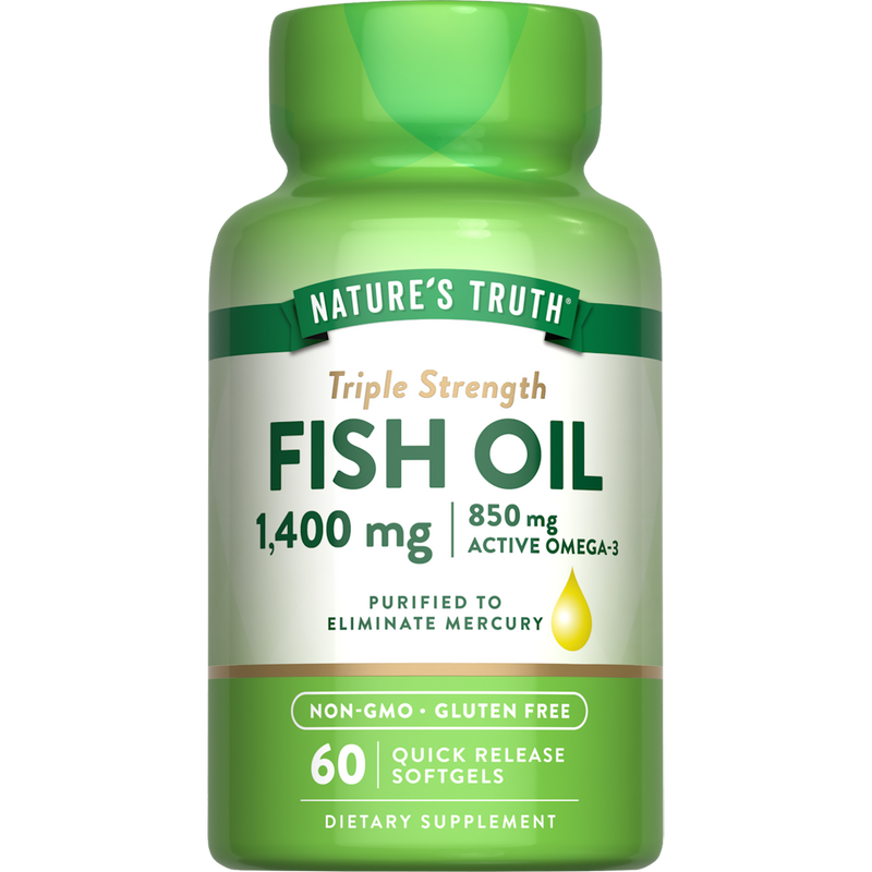 Nature's Truth Nature's Truth Triple Strength Fish Oil 1360 Mg Capsules Vitamins & Supplements White Smoke
